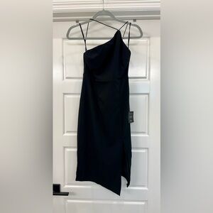 Lulu's Classic Black Asymmetrical Dress